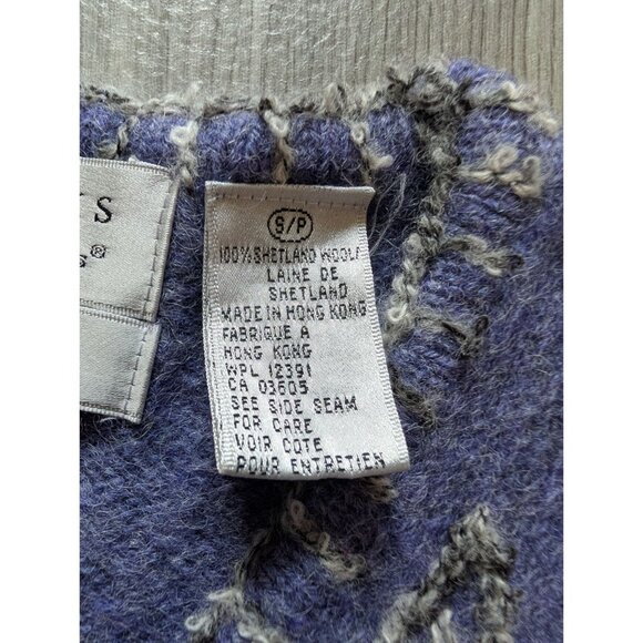 Hand-Embroidered Wool Vest By Portraits Northern Isles Purple Floral S/P - Picture 8 of 8